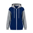 thumbnail image 7 of Nugftut Hoodies for Women Plus Size Color Block Raglan Sleeve Pockets Zip Hooded Sweatshirts, 7 of 7