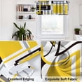 thumbnail image 2 of Yellow Kitchen Curtains Tiers and Valances Set 3 Piece for Windows Grey and Black Kitchen Window Curtains Set,Gold Geometric Modern Art Valances for Living Room(36" Tiers Set), 2 of 5