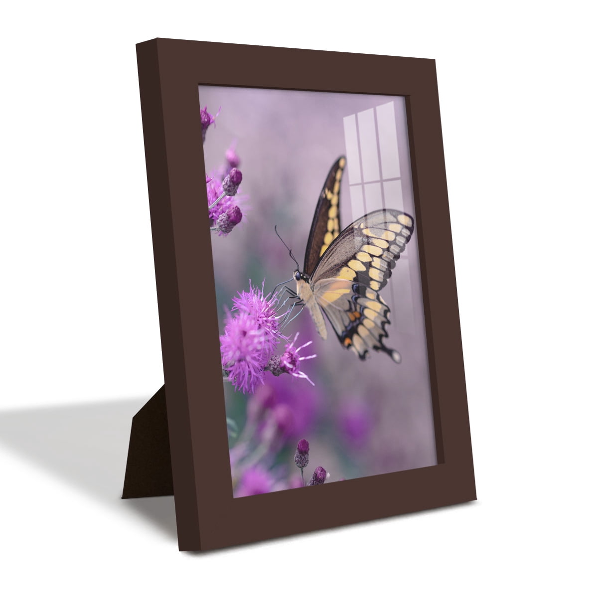 Modern 6 in. x 8 in. Brown Picture Frame (Set of 4)
