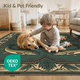 thumbnail image 4 of ODIKA 9'x12' Washable Area Rug Non-Slip, Chair-Friendly Fish Lake Border Motif Theme Trout Lure Cabin Fishing Vintage Refined Structured for Dining Room, Basement, Large Office, 4 of 7
