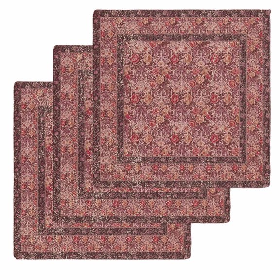Red Boho Kitchen Dish Towels for Drying Dishes Set of 3, Vintage Ethnic Tribe Abstract Art Floral Waffle Weave Microfiber Hand Tea Bathroom Towels Quick Dry & Absorbent Towel 12x12