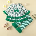 thumbnail image 2 of Ropa Para Bebé (Niño O Niña) Traje Para Niño Pequeño Día De San Patricio Ropa Para Niños Camisa Floral De Manga Larga Pantalones Acampanados Pantalones Traje Blanco Odeerbi LM103-4713, 2 of 8