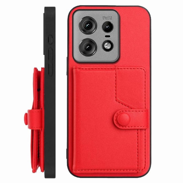 FOXDOCK Étui pour Moto Edge 50 Pro Porte-Cartes anti-Rfid - Design Élégant avec Fermeture à Boutons