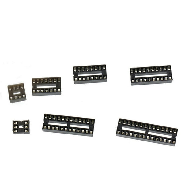 8/14/16/18/20/24/28Pin Flat Pins Small Professional Wire Cable Sockets Adapter Connector Through Hole Chip Sockets Lightweight IC Adaptor Holder