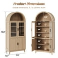 thumbnail image 6 of VEANERWOOD 71" Tall Arch Cabinet, Wood Fluted Kitchen Kitchen Storage Cabinet with 4 Doors and 6 Shelves for Dining Room Living Room, 6 of 12
