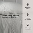 thumbnail image 4 of Loomsnest 4 Piece Full Size Bed Sheets Set, Cool & Crisp Percale, 100% Cotton Sheets, Deep Pockets, Light Gray, 4 of 10