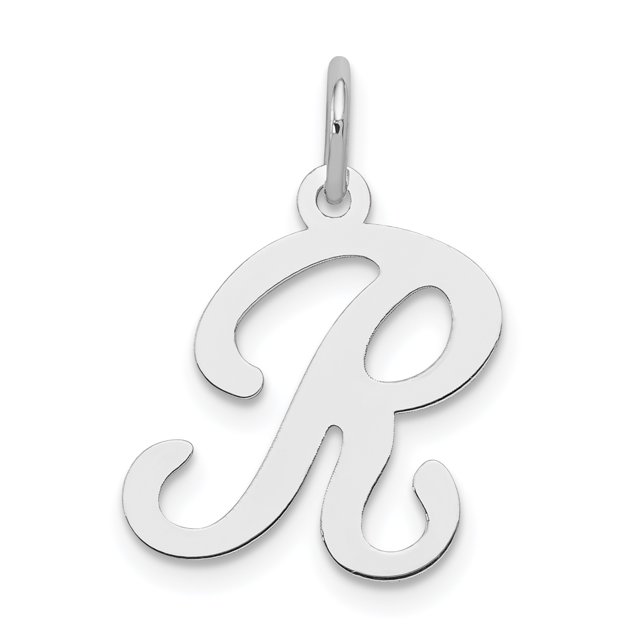 Pendentif Charme Collier Monogramme Initiale Lettre R en Argent Sterling 925