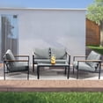 thumbnail image 4 of Ilios Innova | Sala de Jardín para 4 Personas con Estructura de Acero, Cojines Gruesos y Mesa con Vidrio Templado | Diseño Moderno y Minimalista para Exterior e Interior, 4 of 9