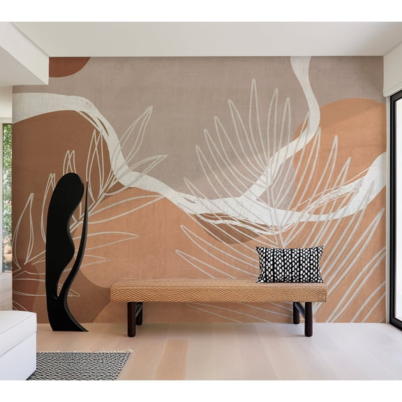 Botanical Wallpaper Wall Mural - Organic Shapes
