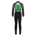 thumbnail image 2 of TSSOE Gymnastic Outfits for Girls Cheerleading Jazz Hip-hop Dance Clothes Set Figure Ice Skating Performance Dancewear Green 16, 2 of 7