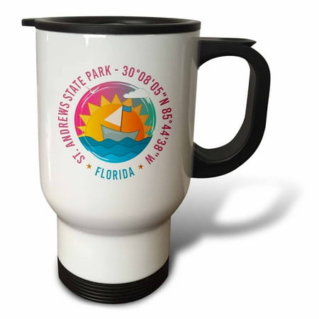 3drose, St. Andrews State Park, Bay County, Florida Beaches Travel Gift, 14oz Stainless Steel Travel Mug