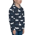 thumbnail image 3 of Uemuo Cartoon Swan Pattern Hooded Sweatshirt for Youth Pullover with Kangaroo Pocket Trendy youth sweatshirt Casual Hoodie for Boys and Girls-Small, 3 of 6