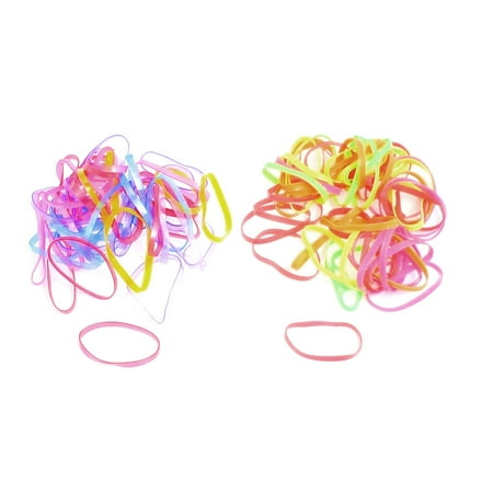 - Unique Bargains 100 Pcs Multicolor Rubber Hair Ties Bands Ponytail Braid Holder Elastics