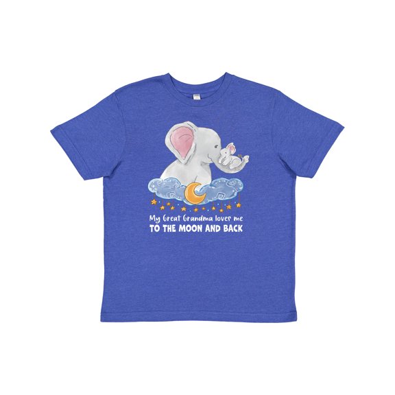 Inktastic My Great Grandma Loves Me to the Moon and Back Elephant Youth T-Shirt