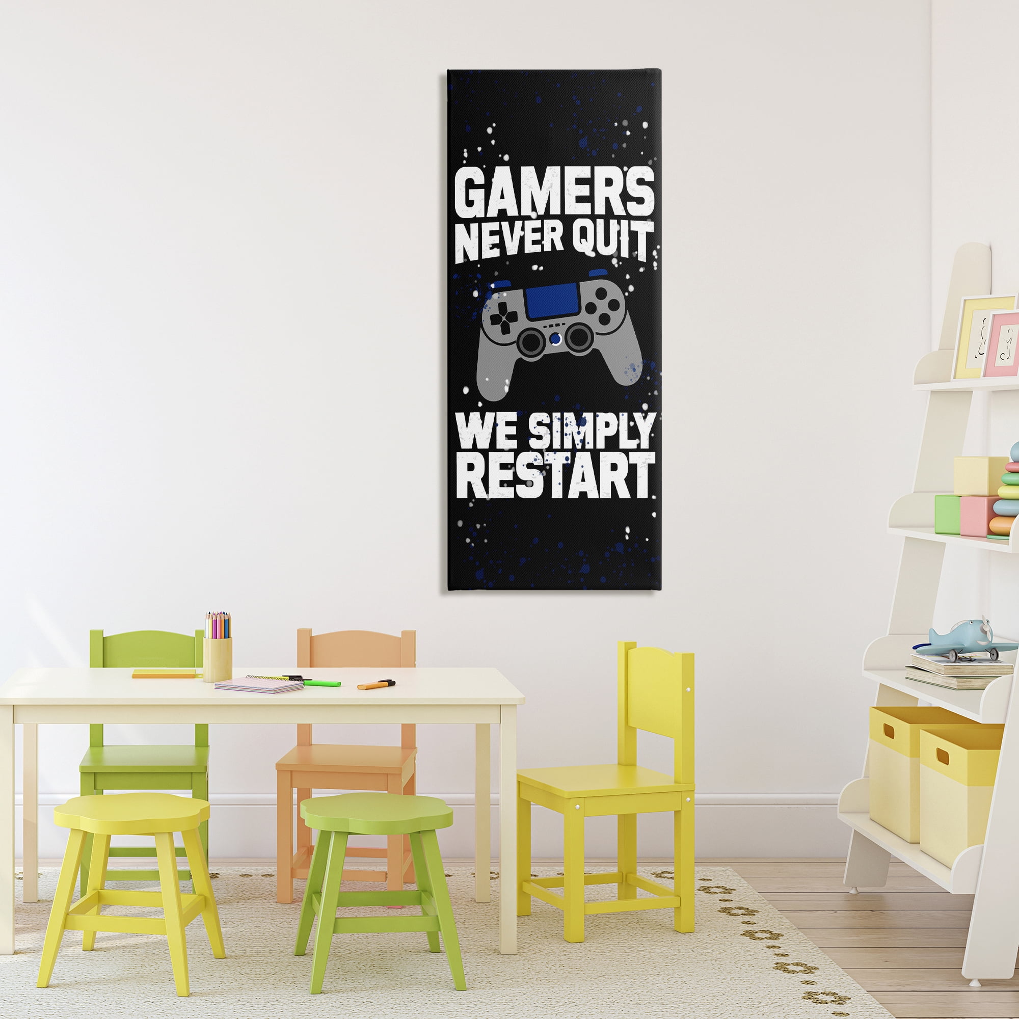 Stupell Industries Never Quit Simply Restart Canvas Wall Art, design by Kim Allen