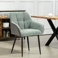 thumbnail image 2 of HOMCOM Accent Chair with Foot Pads, Upholstered Armchair, Green, 2 of 10