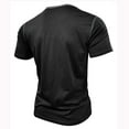 thumbnail image 4 of DDAPJ pyju Mens Short Sleeve Henley Shirts Solid Color Casual 3 Button T-shirts Collarless Workout Tee Lightweight Summer Basic T-shirt Black XL, 4 of 7