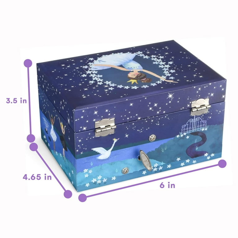 新品 オリバーガル Jewelry Gift Box Glitter Black Compact Sparkle Jewelry Box with Fabric Interior and