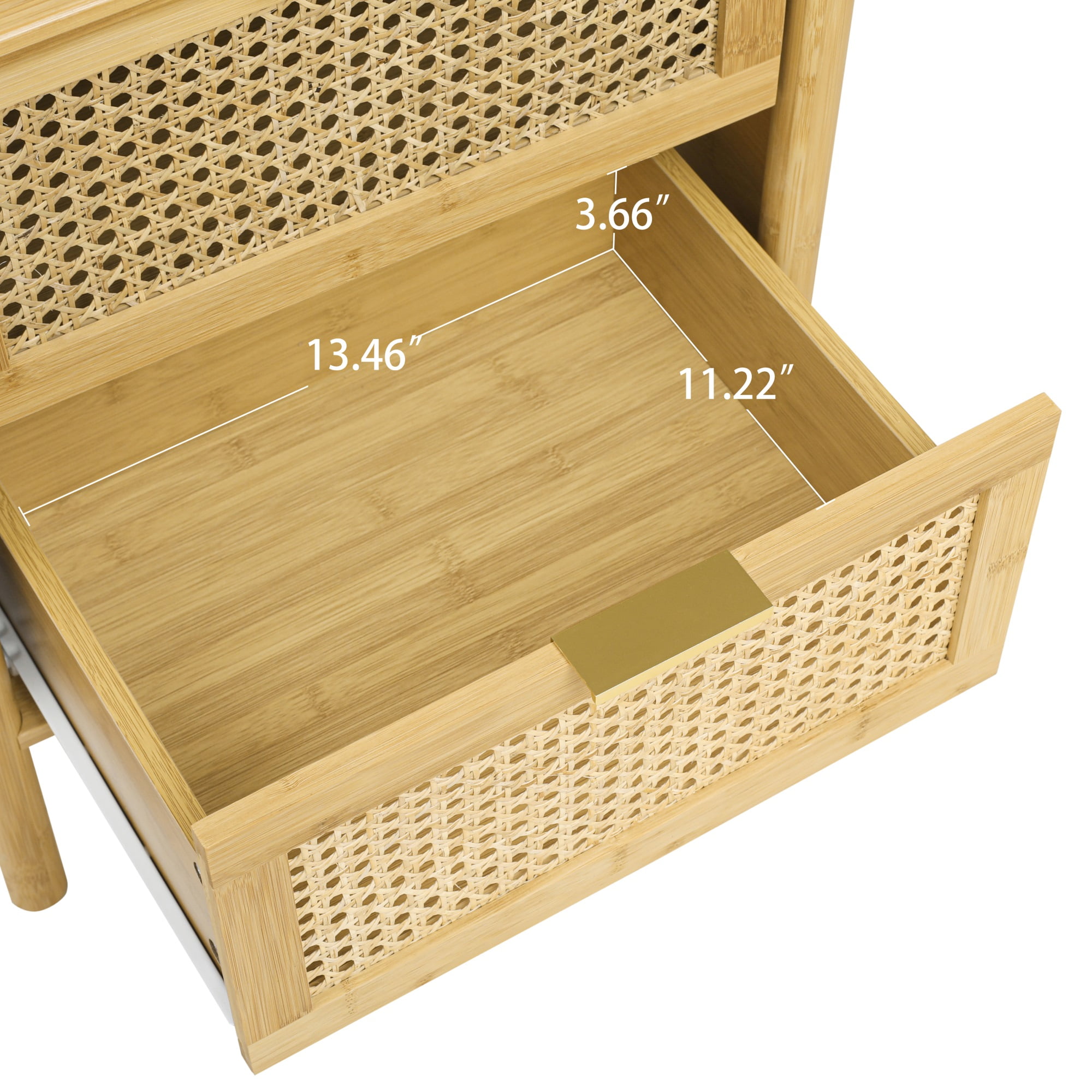 Resenkos Rattan Drawer Bamboo Nightstand for Bedroom Nursery, Accent Bedside Table in Natural Oak Finish Resenkos Rattan Drawer Bamboo Nightstand for Bedroom Nursery, Accent Bedside Table in Natural Oak Finish