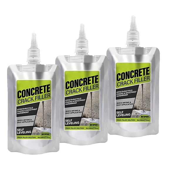 All-Surface Waterproof Crack Filler, Concrete Crack Filler, Heavy-Duty Concrete Crack Repair Adhesive, Self Leveling Concretes Cracks Fillers for Outdoor Concretes, Home Repairs (3)