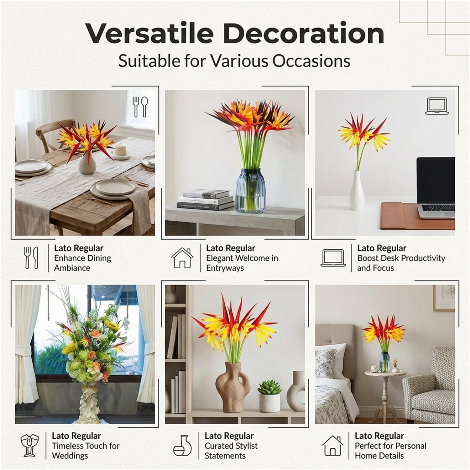 NOGIS 10 Pack Artificial Flowers Bird of Paradise,22.4 Inch Hawaiian Tropical Flowers Strelitzia Green Plant for Home Garden Decoration Office Verandah Wedding Decorations (Yellow)
