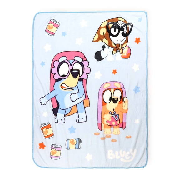 Bluey Family Kids Throw Blanket, Soft Coral Fleece, Multicolor, 46" x 60"