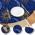 thumbnail image 4 of Blue Sun Moon Constellation Pattern Round Fitted Tablecloth with Elastic Edge,Dining Table Cover Waterproof,Outdoor Round Tablecloth for Camping,Dining,Indoor and Outdoor, 4 of 7