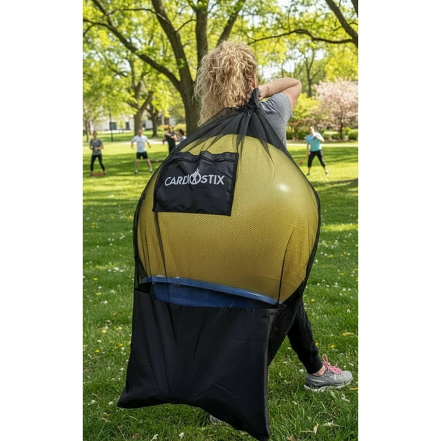 Transportador De Bolas De Cubo Cardiostix Para Tambores Cardiovasculares | Baquetas Premium Mesh Fitness Clase Aeróbica Caddy Pound Ejercicios Y Entrenamientos (El Listado Es Solo Para 1 Bolsa De Mall