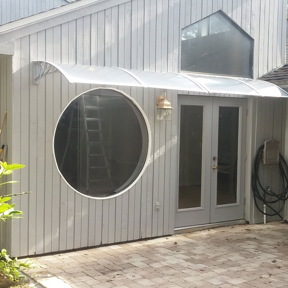 ALEKO Polycarbonate Outdoor Window Door Canopy Awning Cover 40 x 80 In Gray