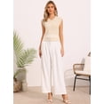 thumbnail image 4 of DARING DIVA Women's Sleeveless Crew Neck Casual Knitted Sweater Top XS Beige, 4 of 6