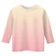 thumbnail image 3 of LUOGENLI T Shirts Valentine's Day for Girls St. Patrick's Day 12-14 Girls's Gradient Printed Fashionable Versatile Round Neck 3/4 Quarter Sleeve Casual T Shirt Top 5-6 Years, 3 of 4