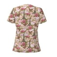 thumbnail image 4 of Naloa Rose Flowers Print T-Shirts Short Sleeve V Neck Tees for Women Fashion Tops Trendy Lightweight Soft Casual Summer Outfits Clothes, 4 of 5