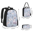 thumbnail image 2 of Pofeuu Blue Butterfly Print Backpack Travel Backpacks With Lunch Bag Pencil Bag Set 3 pcs Set Cartoon Backpack, 2 of 7