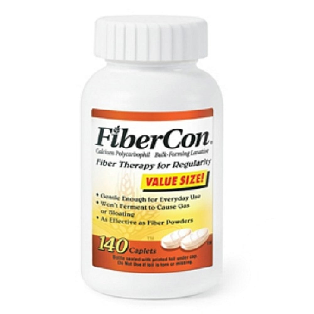 FiberCon Fiber Supplement Caplet 140 per Bottle 625 mg Strength