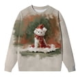 thumbnail image 4 of Chandails d'Automne et d'Hiver Grande Taille pour Femmes, Col Rond, Manches Longues, Haut Imprimé Père Noël, Chandails à Capuchon Amusants, Blanc, TTTG, 4 of 4