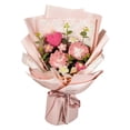thumbnail image 1 of Ramo de clavel de ganchillo, ramo de flores de punto, decoración de primavera hecha a mano, bendición eterna completada para el regalo del Día de las rosa, 1 of 8