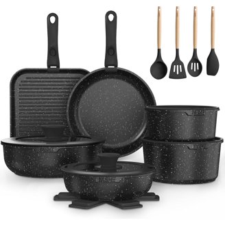 Granitestone Stack Master 10-Piece Cookware Set - Nonstick Granite Stone Coating, Stackable Pots & Pans