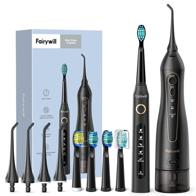 Irrigador de agua Fairywill para dientes, irrigador bucal de 300ML, recargable, portátil, Dental, 3 modos, tanque de agua, limpiador de dientes resistente al agua Tan Jianjun unisex