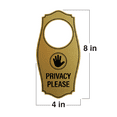 thumbnail image 5 of Signs ByLITA Privacy Please Door Hanger - Brushed Gold, 4" x 8", 5 of 5