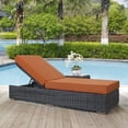 thumbnail image 2 of Modern Contemporary Urban Design Outdoor Patio Balcony Chaise Lounge Chair Lounge, Orange, Rattan, 2 of 4