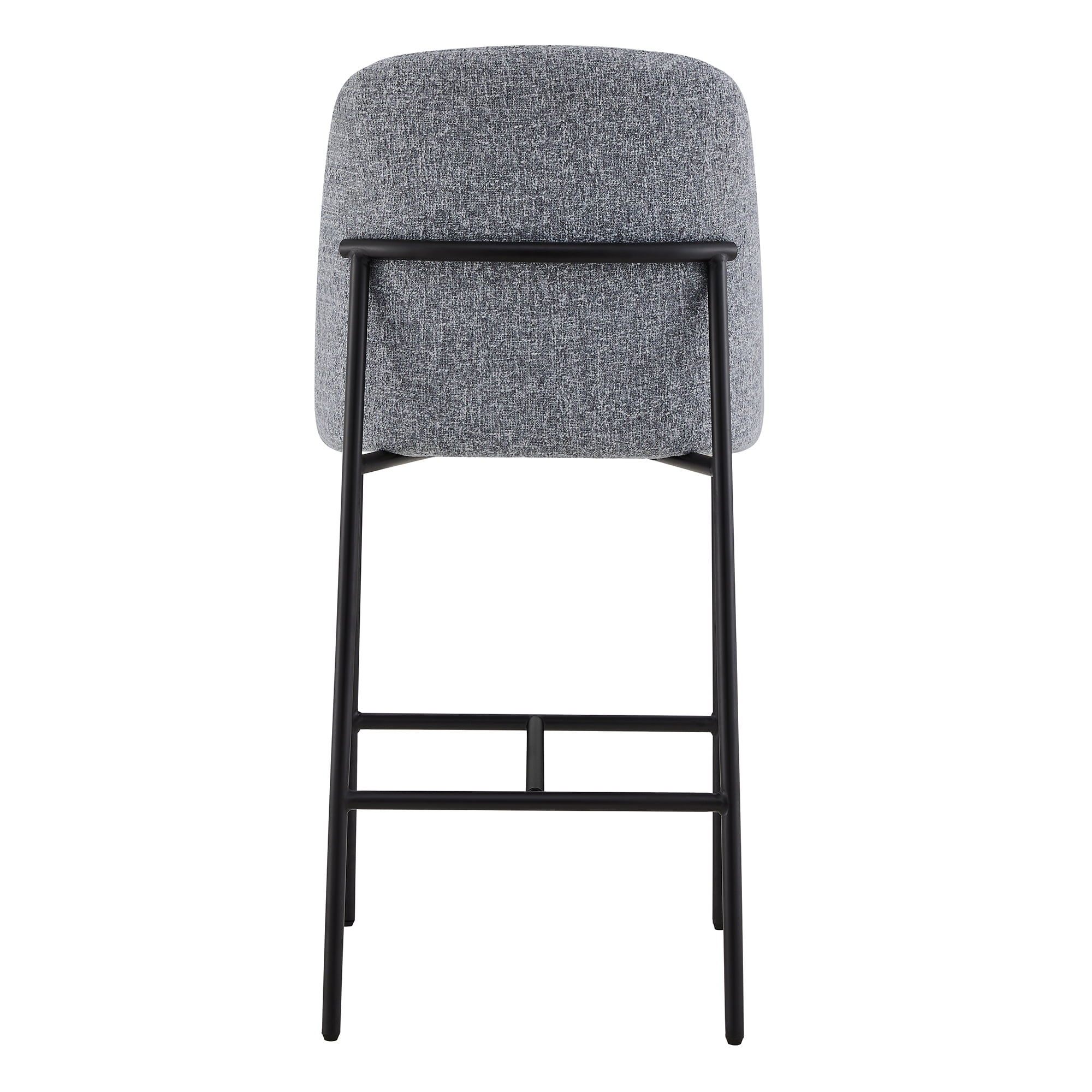 CHITA Modern Counter Height Bar Stool Set of 2, 27 inch Counter Stool with Back & Metal Legs, Fabric in Gray