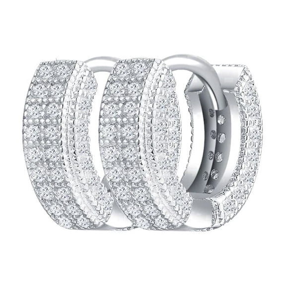 KIJ 0.64 Carat White Moissanite Hoop Earrings,Round Cut D Color VVS1 Simulated Diamond 925 Sterling Silver Earrings For Men Women