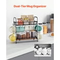 thumbnail image 2 of VEVOR 2 Tier Coffee Bar Organizer for Countertop with 12 Movable Hooks Mug Holder, 2 of 9