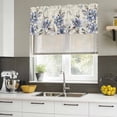 thumbnail image 4 of Purple Blue Flower Curtain Valances for Windows, Kitchen Valance Window Treatments Panel 2 Pack, Farmhouse Botanical Floral Butterfly Rod Pocket Short Curtains for Bathroom Bedroom 42 x 18 Inch, 4 of 8
