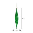 thumbnail image 3 of Vickerman N176604 13 in. Green Mercury Rain Drop Ornament - 2 per Bag, 3 of 3