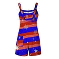 thumbnail image 3 of Wassery Women 4th of July Shorts Jumpsuit Star Stripe Printed Sleeveless Wide Leg Bodysuits Independence Day Clothing, 3 of 5