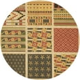 thumbnail image 1 of Ahgly Tapis Rond Lavable en Machine Intérieur Transitionnel Jaune, 5 Pieds Rond, 1 of 7
