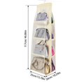 thumbnail image 1 of 4-layer Handbag Purse Dust-proof Organizer with 8 Pockets Metal Hook Bag Storage Bag for Wardrobe Closet Space Saving Beige, 1 of 5