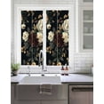 thumbnail image 2 of Window Privacy Film Vintage Black Floral Stained Glass Window Film Decorative Sun Block Window Cover Spring Seasonal Botanical Blooms Window Clings Static Adhesive Sticker for Bathroom 17.7"x39.3", 2 of 6