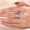 thumbnail image 6 of SHELOVES Blue Sapphire White CZ Ring Enhancer for Engagement Rings Infinity Wrap Guard 925 Sterling Silver Sz 7, 6 of 7